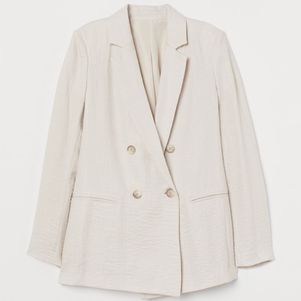 H&M Double Breasted Blazer Light Beige -XXL